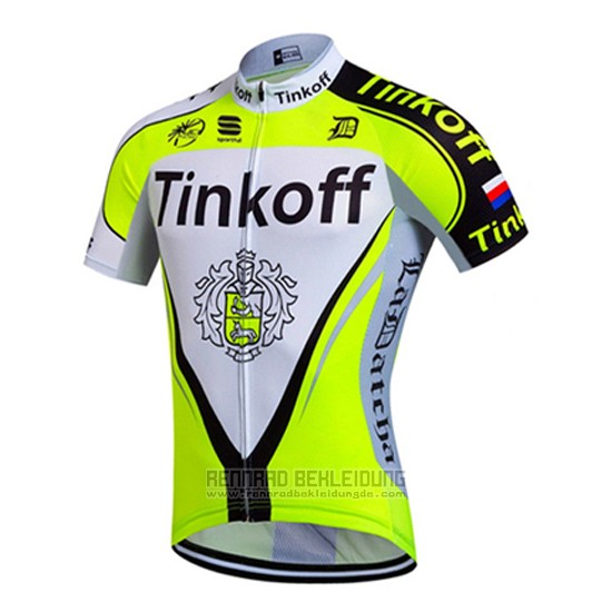 2016 Fahrradbekleidung Tinkoff Grun und Shwarz Trikot Kurzarm und Tragerhose